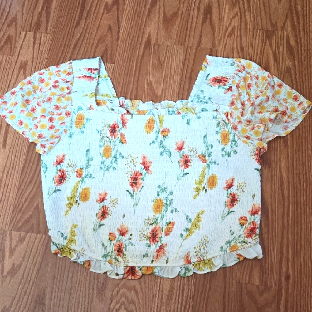 Torrid Floral Smocked Blouse